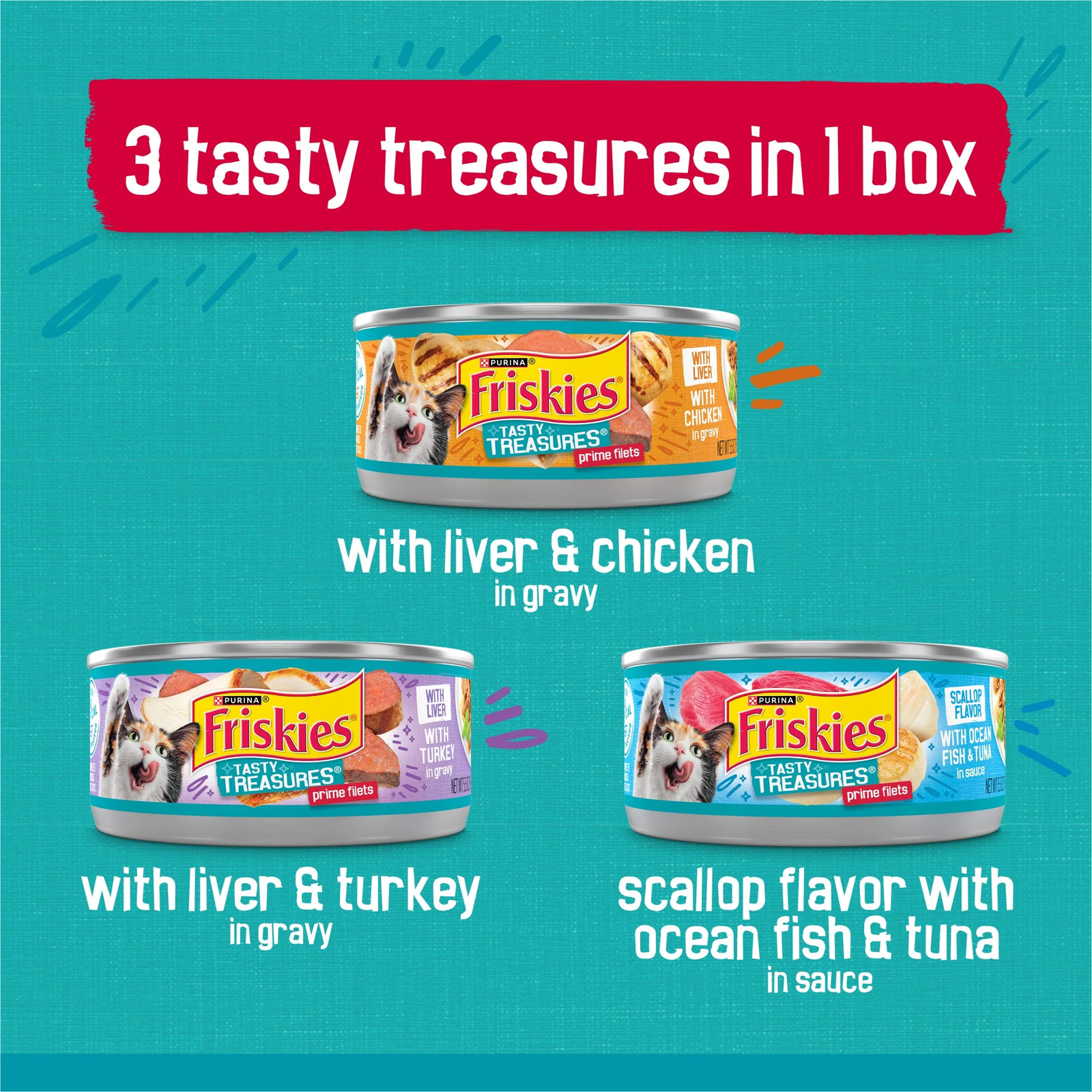 Gravy Tasty Treasures Prime Filets, Wet Cat Food, 12 Pack, 5.5 Oz Cans