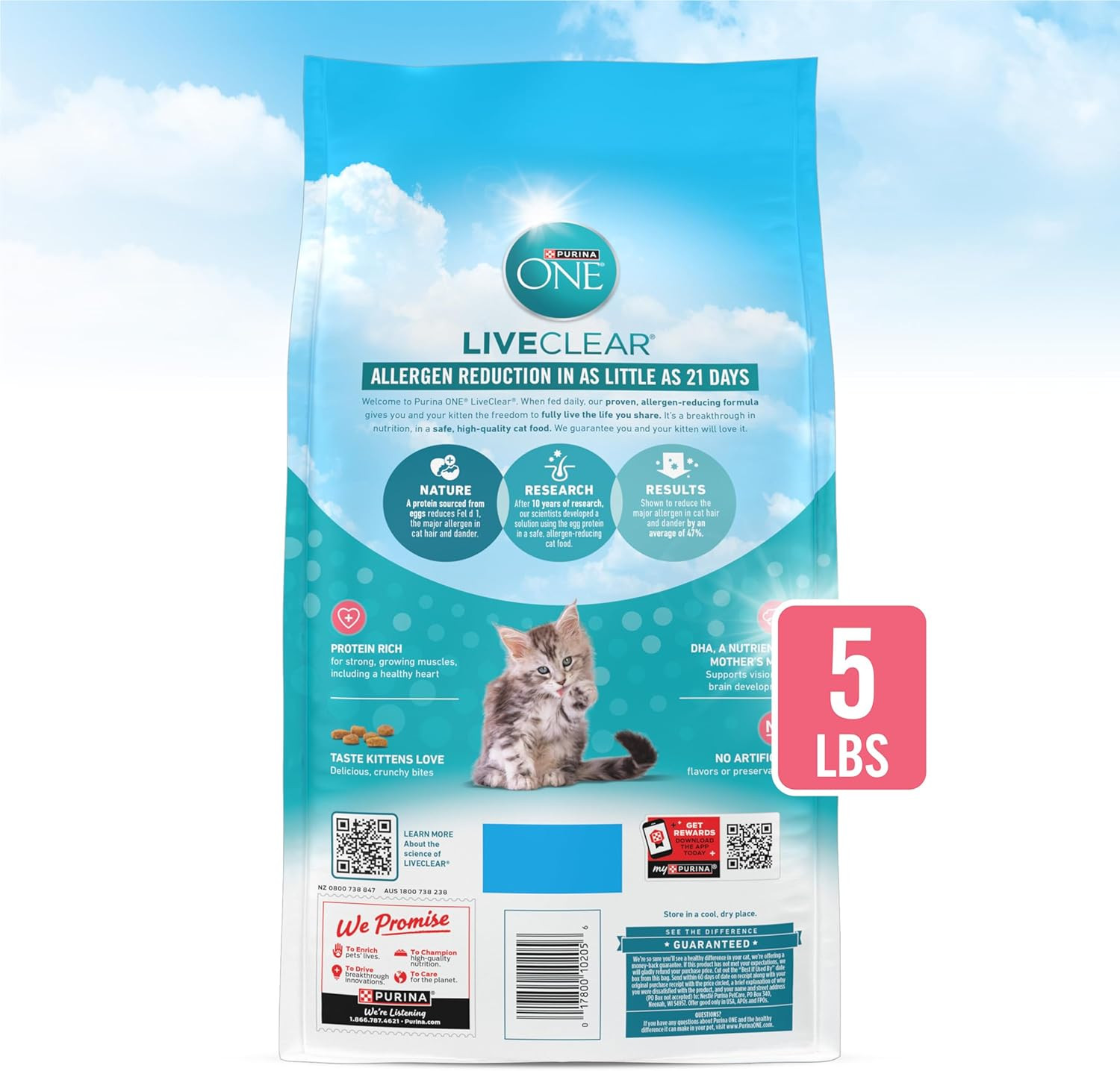 Liveclear Allergen-Reducing Dry Kitten Food Formula with Real Chicken as the Num