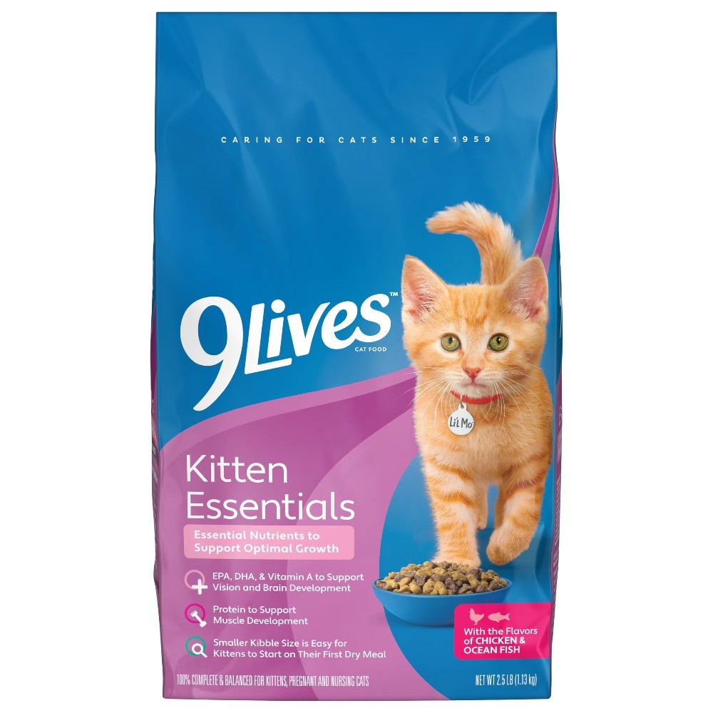 (2 pack) Kitten Essentials Chicken & Ocean Fish Dry Cat Food, 2.5lb Bag