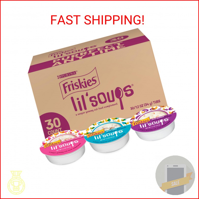 Friskies Purina Grain Free Wet Cat Food Lickable Cat Treats Variety Pack, Lil’ S