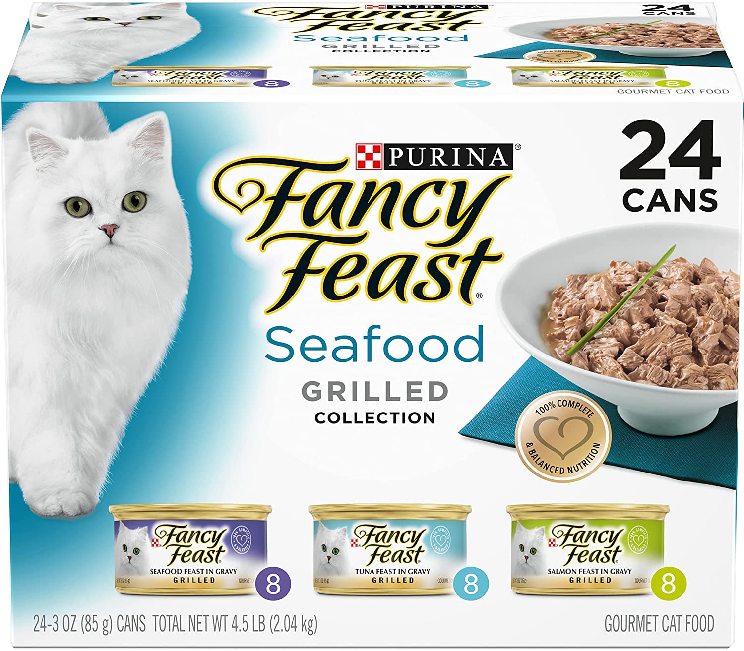Purina Fancy Feast Gravy Wet Cat Food Variety Pack, Seafood Grilled Collection –