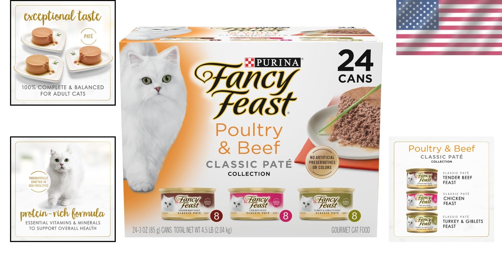 Brand New Poultry and Beef Feast Classic Pate Collection Wet Cat Food – Pack …