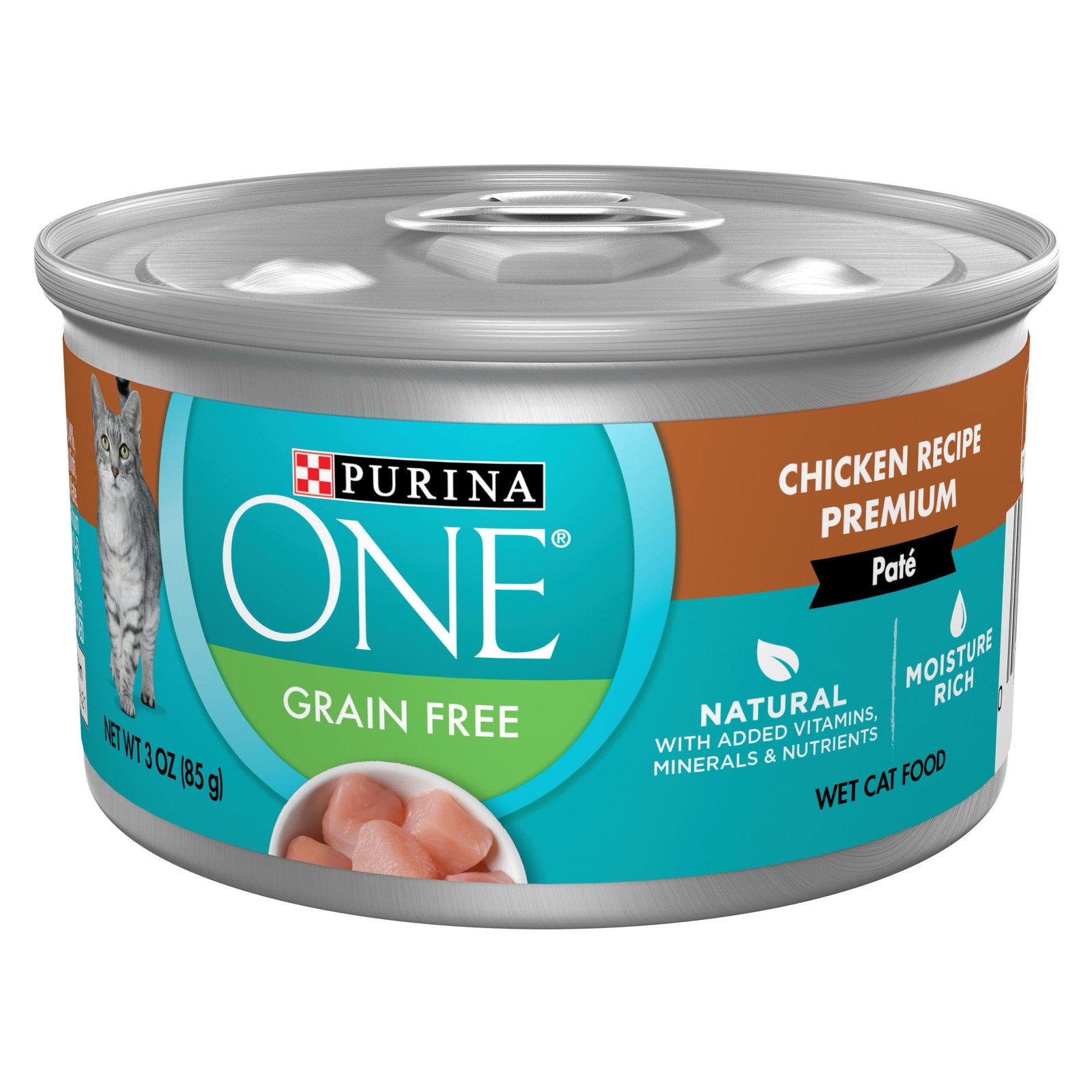 Purina ONE Natural, Grain Free Wet 3 Ounce (Pack of 24), Chicken