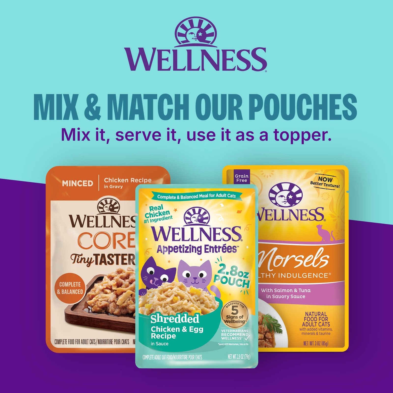 Wellness 2.8 Ounce (Pack of 12), Flaked Skipjack Tuna & Wild Salmon in Broth