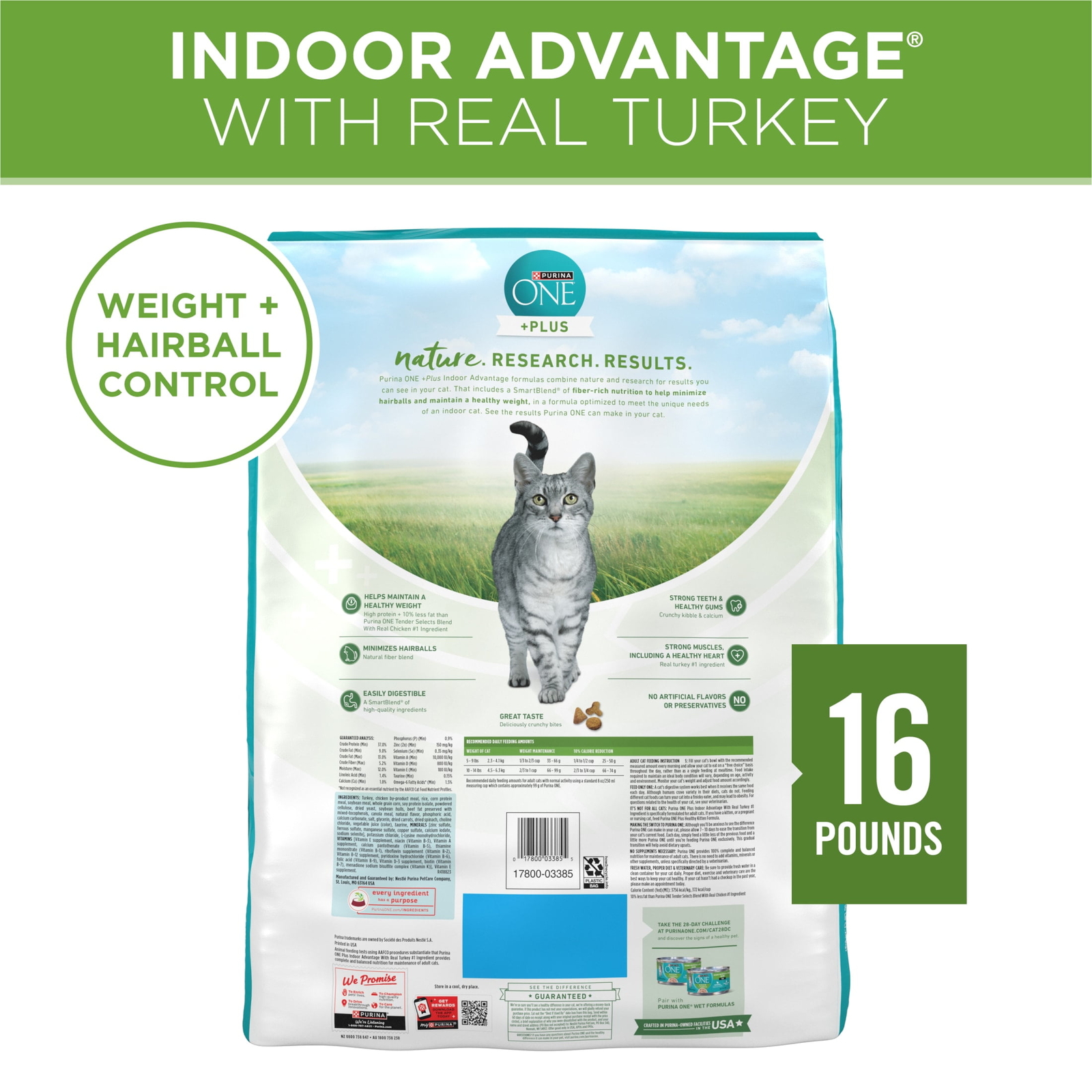 Plus, Indoor Advantage, Dry Cat Food, Turkey, 22 lb Bag
