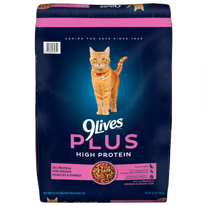 3 BAGS 9Lives PLUS High Protein Dry Cat Food, 15.5 lb. Bag