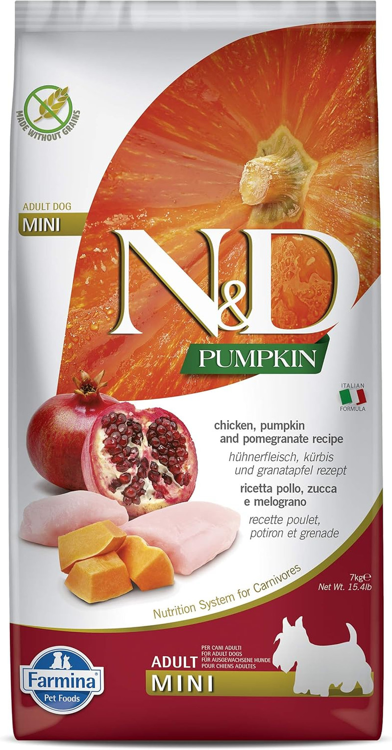 N&D Dog Dry Grain Free Pumpkin Mini Chicken & Pomegranate 15.4 Pounds