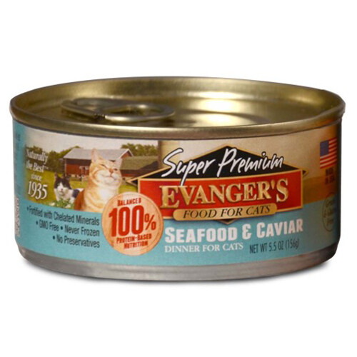 Evanger’s Super Premium Wet Cat Food Seafood & Caviar, 24Each/5.5 Oz, 24 Pack (C