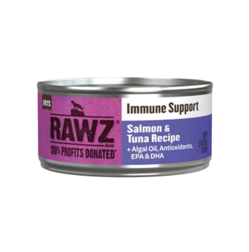 Rawz Immune Support Salmon & Tuna Recipe Cat Wet Food 5.5oz, 24 Cans