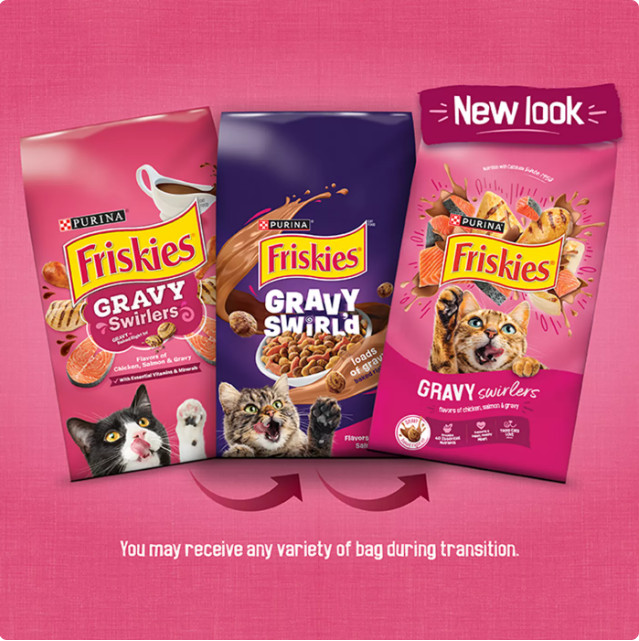 6 Pack,Friskies® Gravy Swirlers Cat Food – Gravy, Chicken & Salmon,16 lb Bag