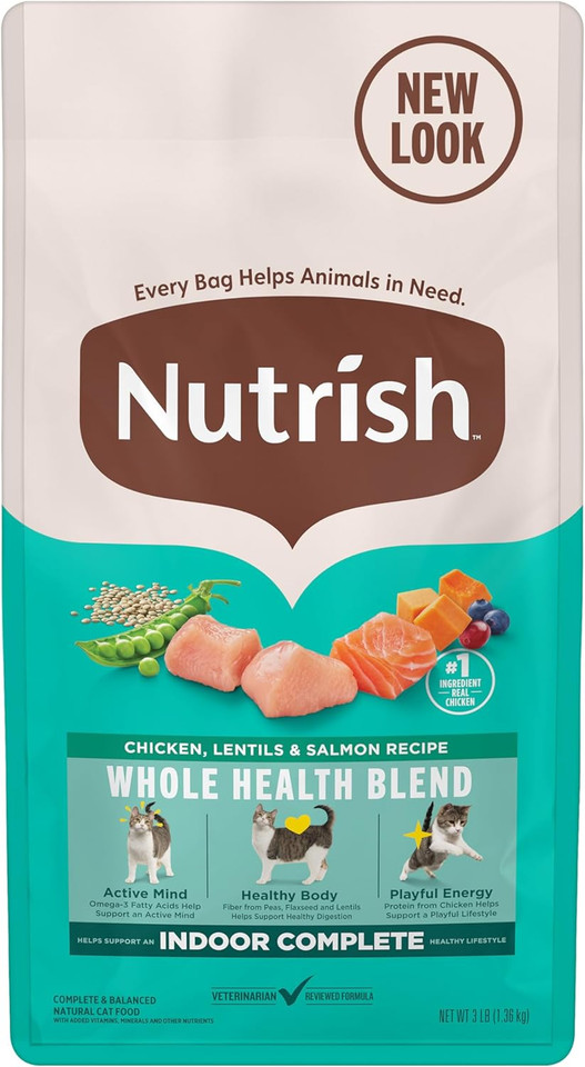 Nutrish Indoor Complete Dry Cat Food Chicken Lentils & Salmon Recipe