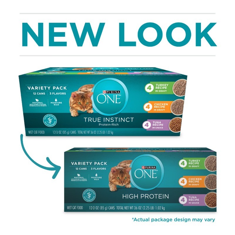 Purina ONE True Instinct Turkey, Chicken & Tuna Cat Food Variety Pack – 3oz/12ct