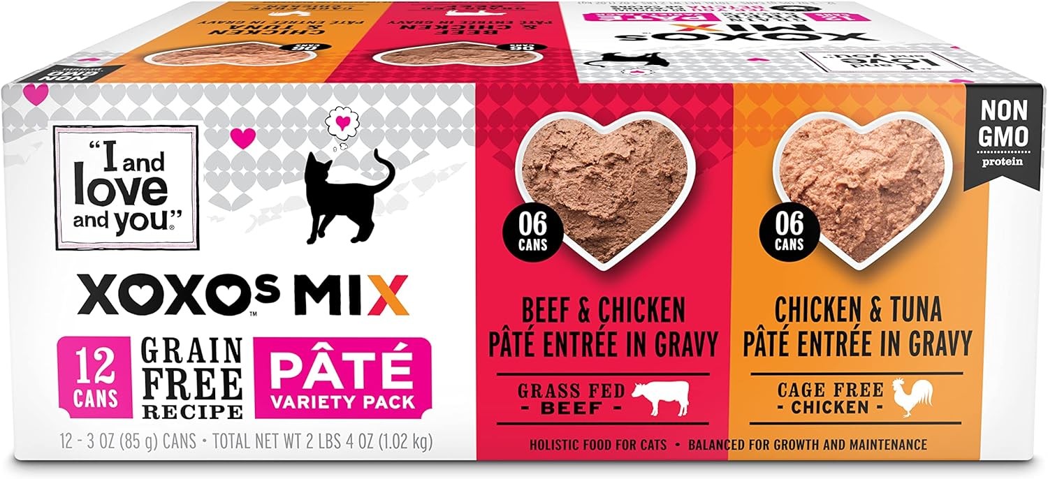 I and Love You XOXOs Wet Cat Food – Chicken + Beef 3 Ounce (Pack of 12)