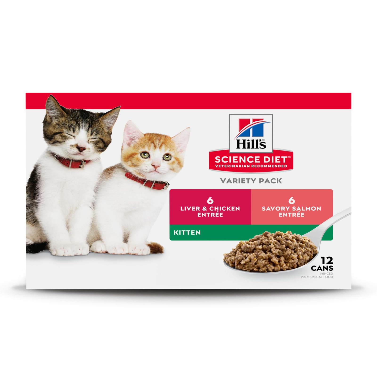 Hill’s Science Diet Kitten Wet Cat Food Variety 2.9 Ounce (Pack of 12), White