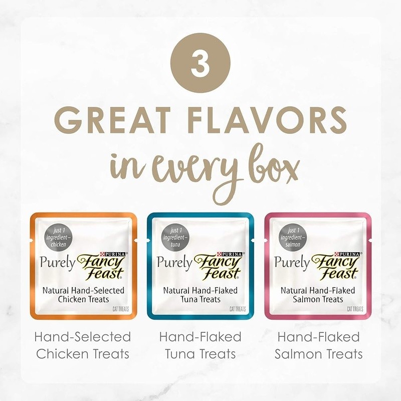 Natural Chicken Tuna Salmon Treats Variety Pack Flaked Nutrition Adult Pets New