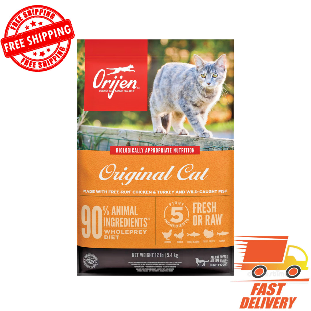 ORIJEN Original Grain-Free Dry Cat Food, 12-lb bag USA