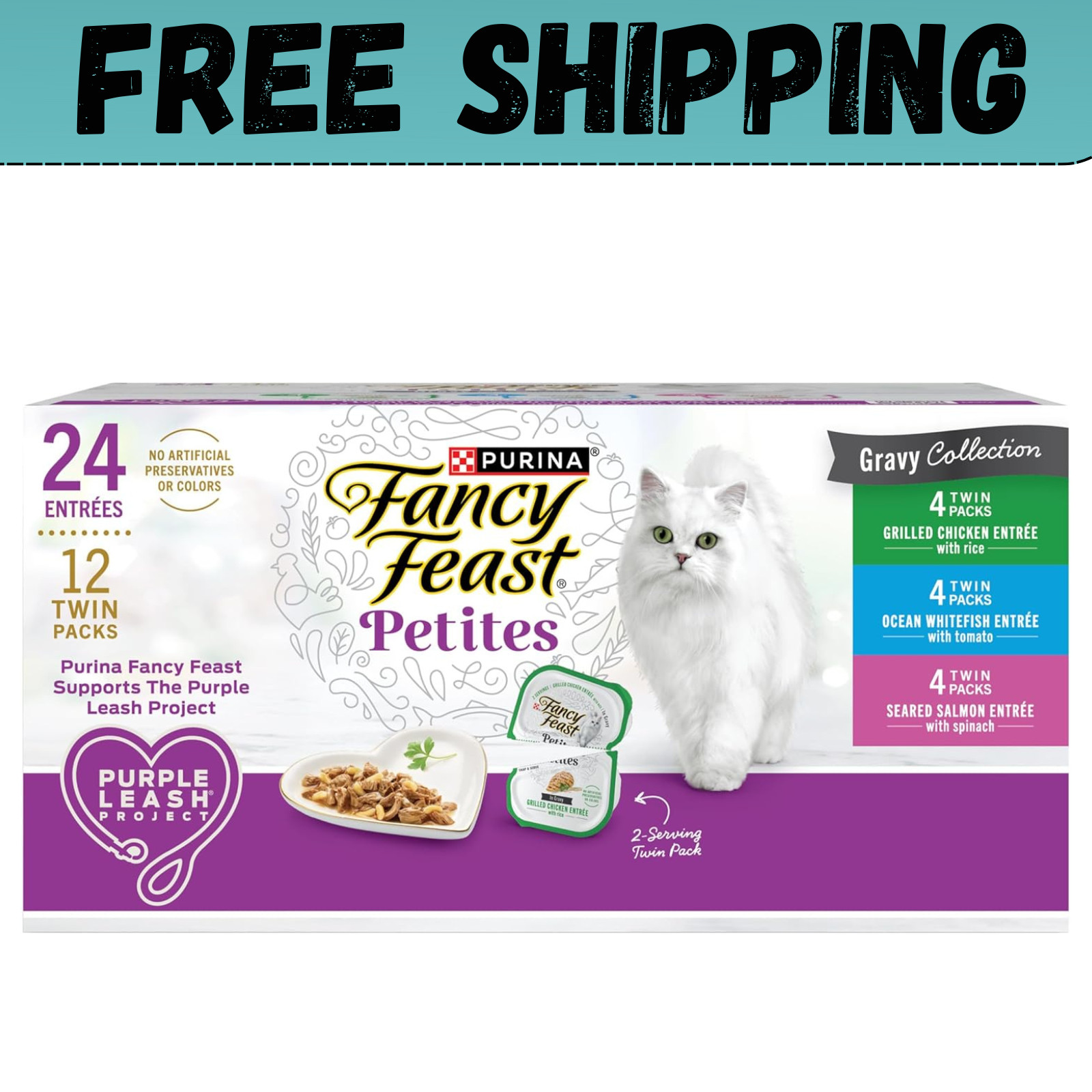 Purina Fancy Feast Gourmet Wet Cat Food Variety Pack, Petites Gravy Collection,