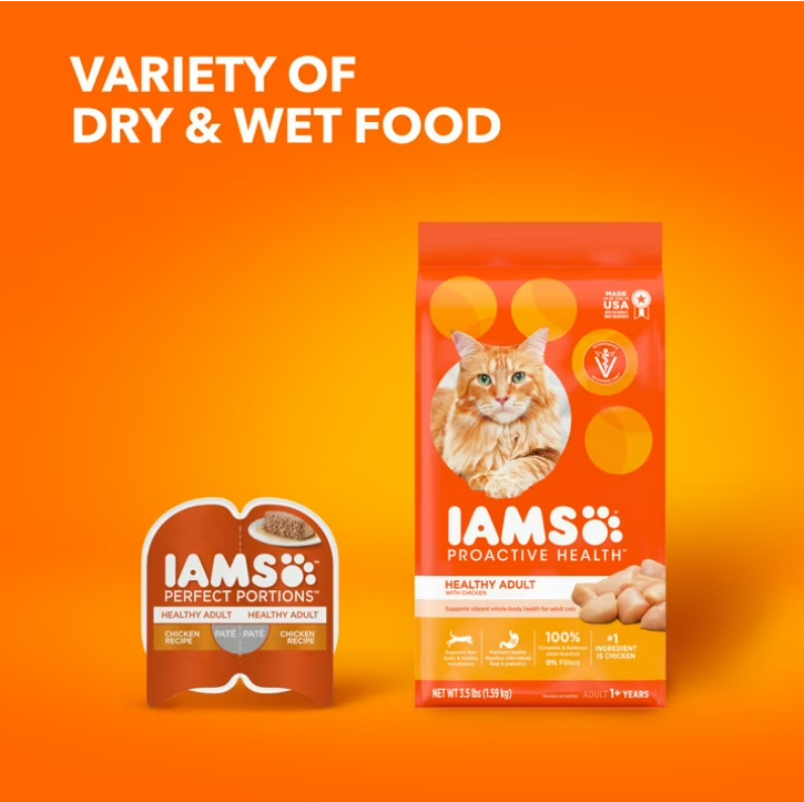 Iams Proactive Health Chicken Flavor Dry Cat Food, 22 Lb Bag