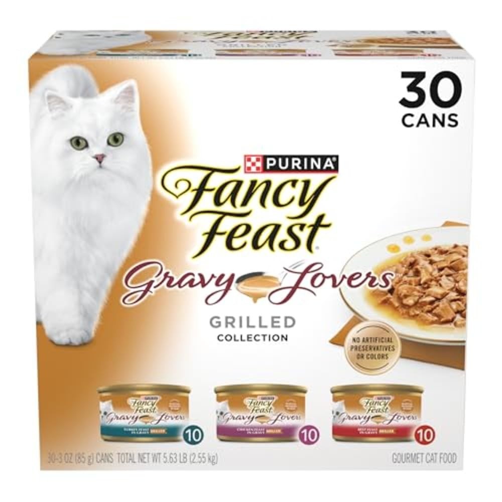 Purina Fancy Feast Gravy Lovers Poultry and Beef Grilled Gourmet Wet Cat Food V
