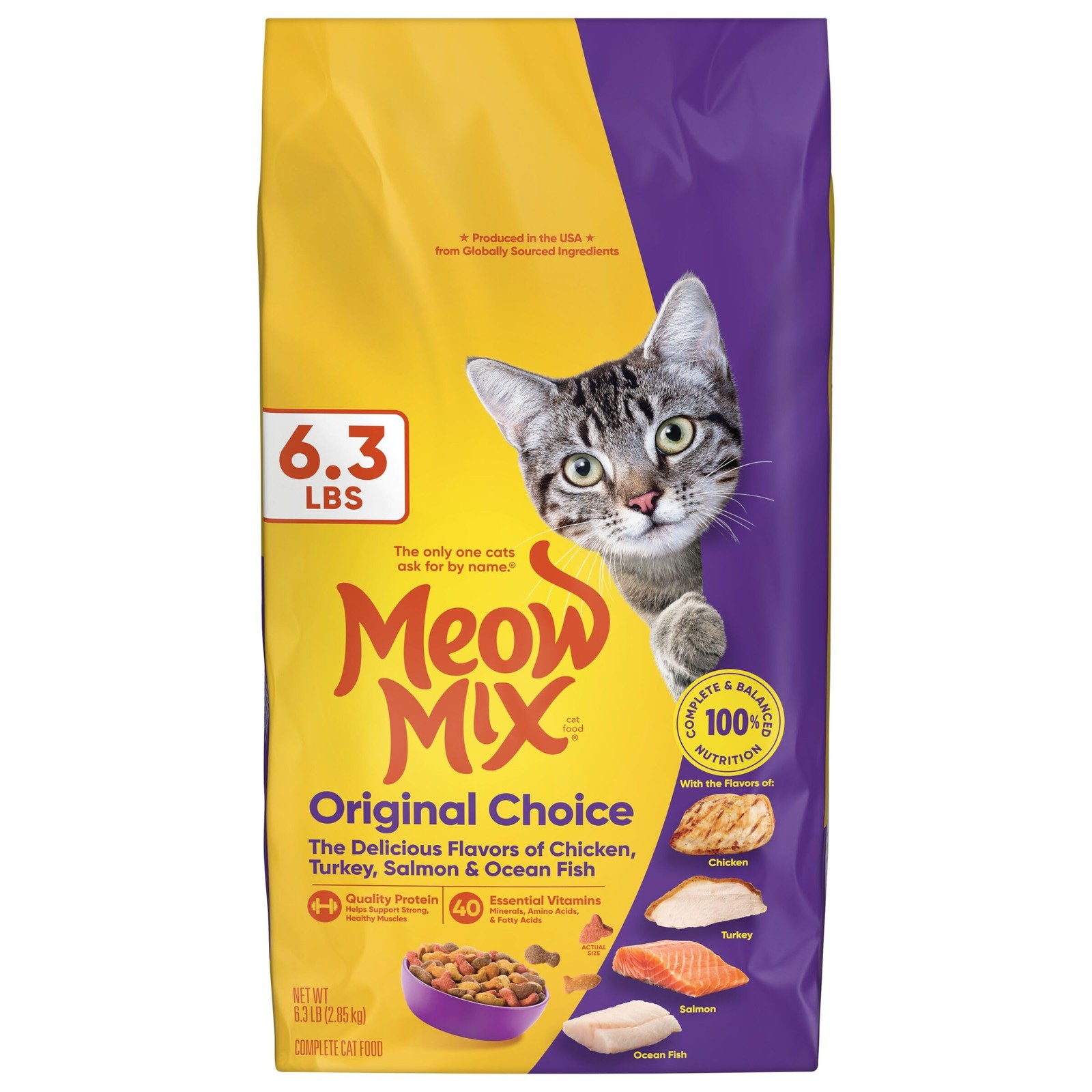 Meow Mix Original Choice Dry Cat Food 6.3 Pound Bag