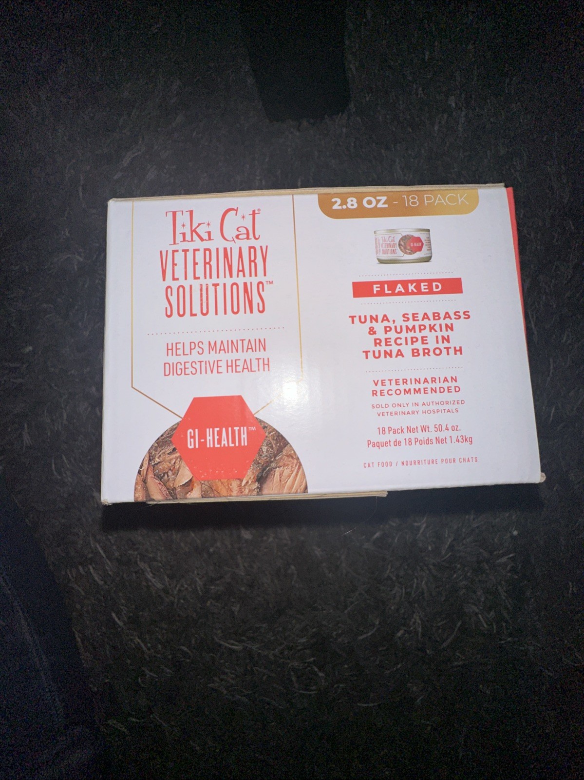 Tiki Cat GI-Health Tuna, Seabass & Pumpkin Flaked Wet Cat Food 2.8 oz 18 Pack