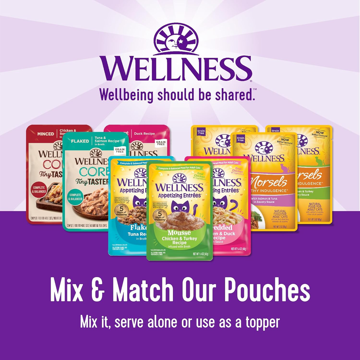 Wellness CORE Tiny Tasters Pate Adult Wet Cat Food, Natural, Protein Rich, Grain
