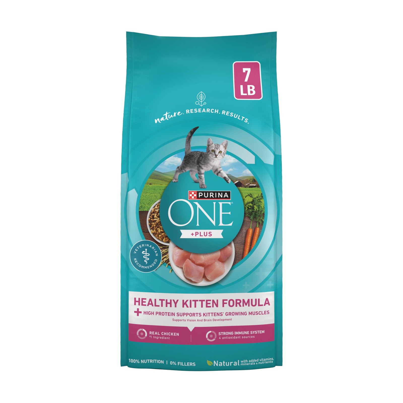 Purina ONE Plus Healthy Kitten Formula High Protein Natural Dry Cat Food 7 lb