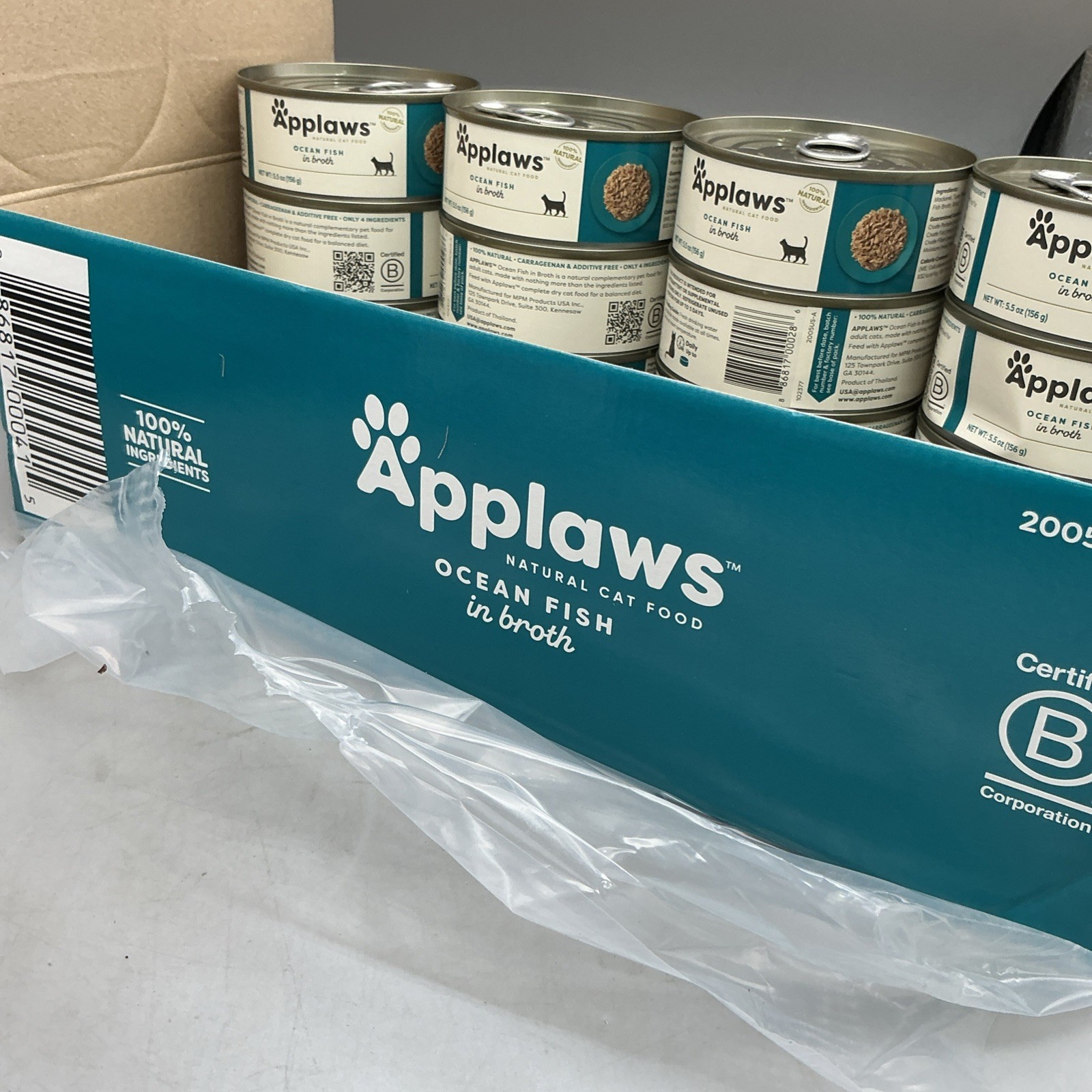 24 Pack Applaws Natural Cat Food Ocean Fish In Broth 5.5oz Each Exp 2028