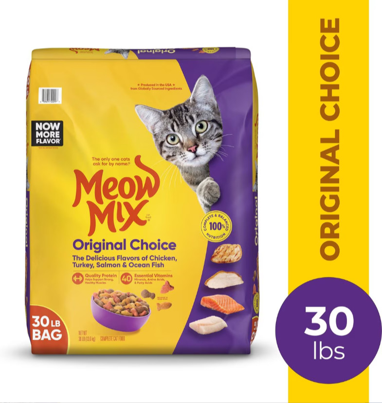 (2 pack) Meow Mix Original Choice Dry Cat Food, 30 lb