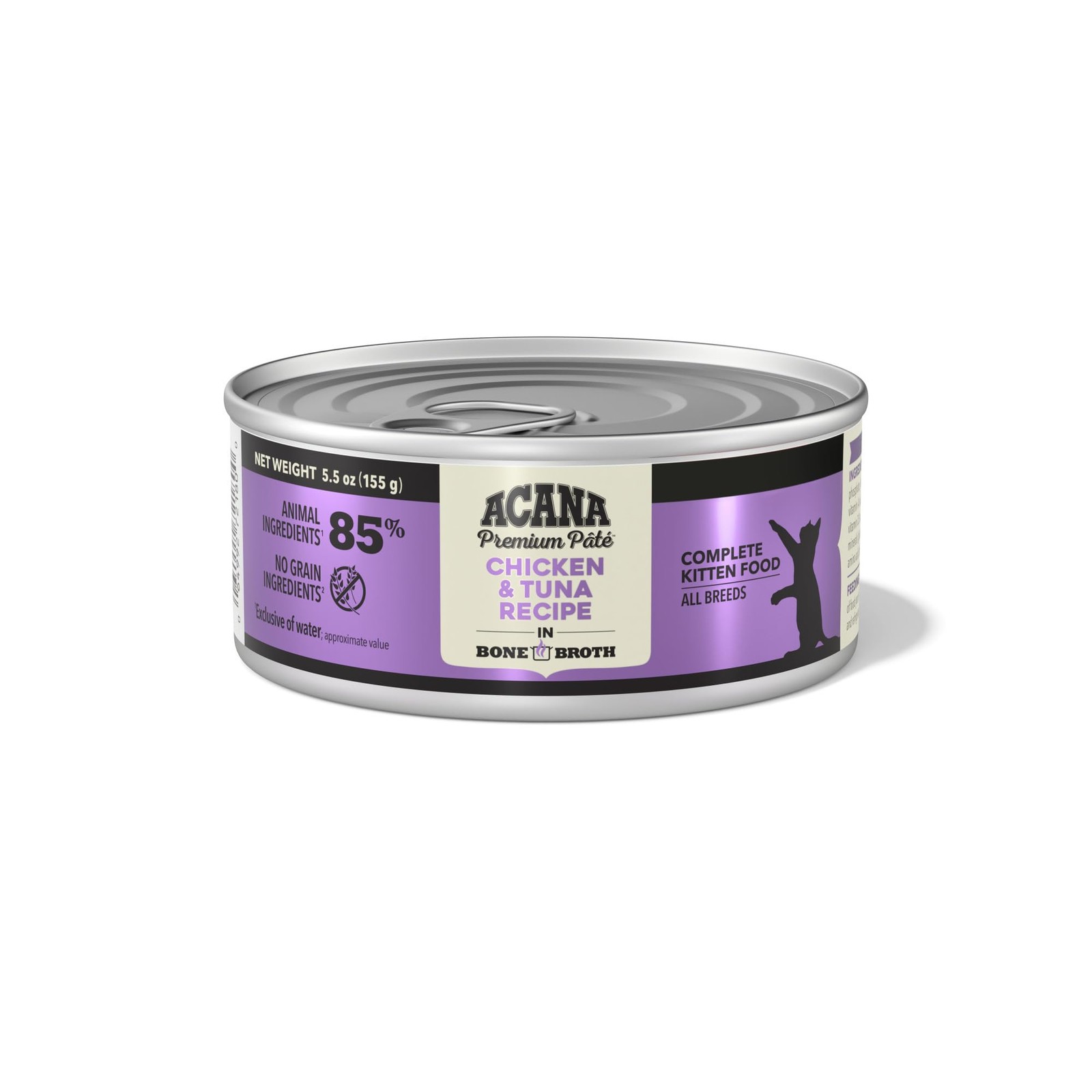 ACANA Premium Pate Kitten Wet Cat Food in Bone 5.5 Ounce (Pack of 6), Purple