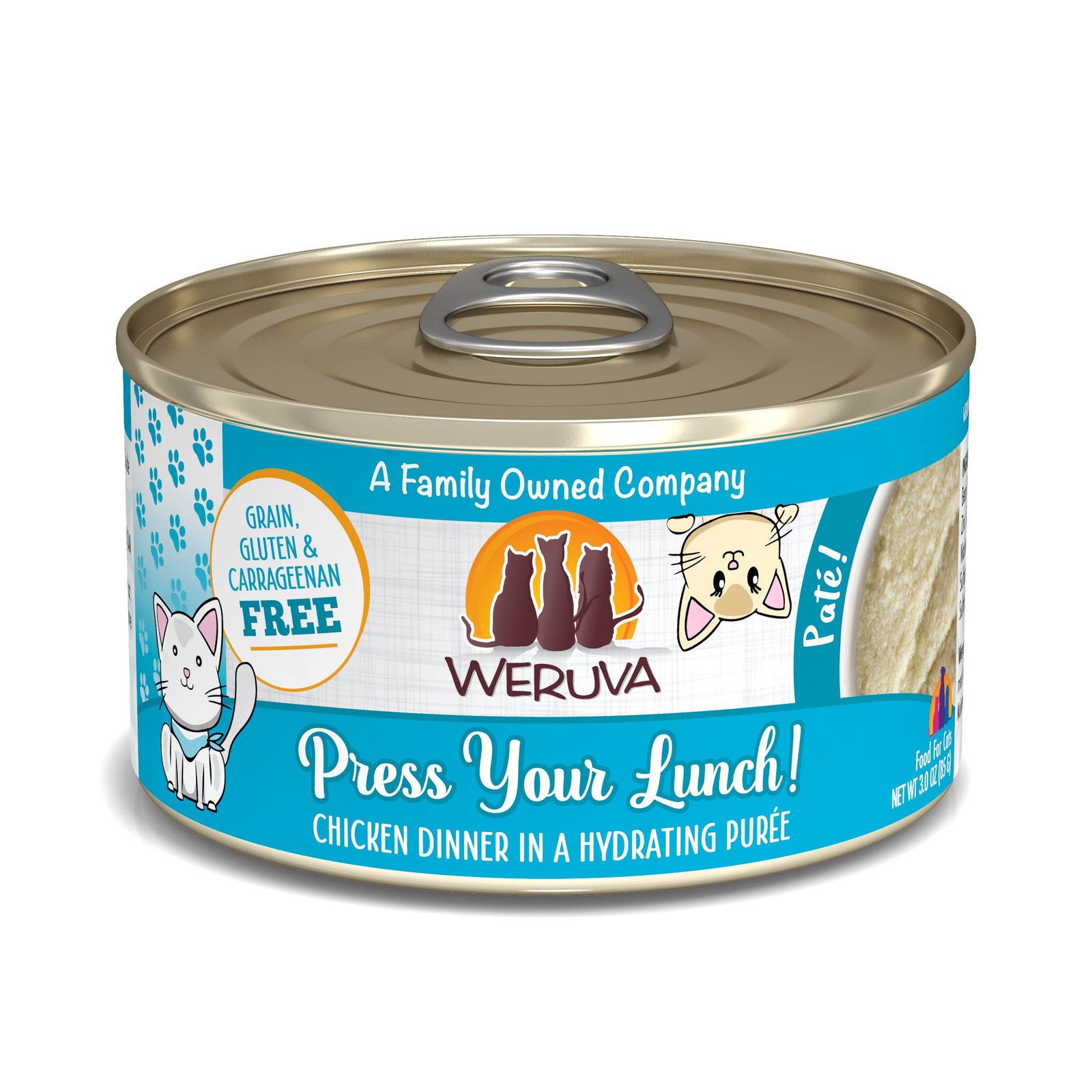 Weruva Wet Cat Food, Press Your Lunch with Chicken Pate, 3 Ounce (Pack of 12)