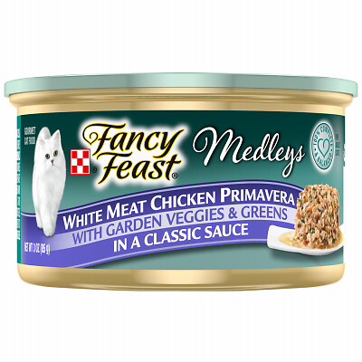 Purina Fancy Feast 57459 Chicken Primavera Canned Cat Food, 3 oz. – Quantity 24