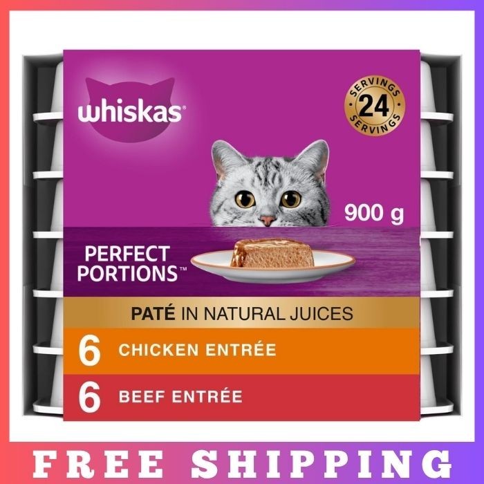 WHISKAS Perfect Portions Meaty Selections Adult Wet Cat Food Pate 12x75g