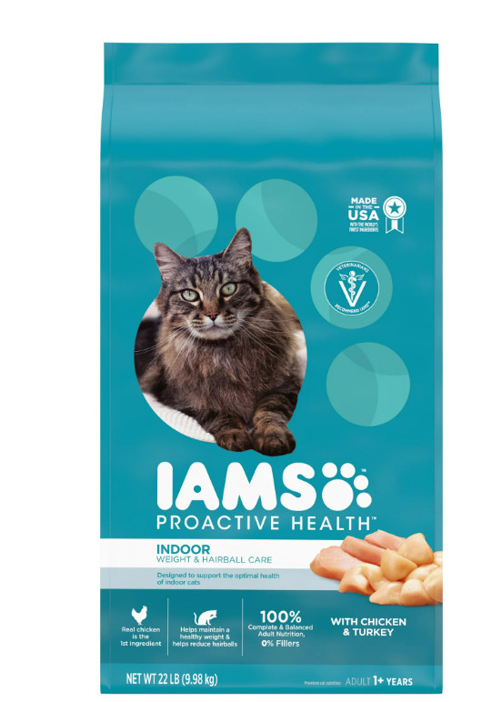 Iams Proactive Health Chicken And Turkey Dry Cat Food, 22 Lb Bag