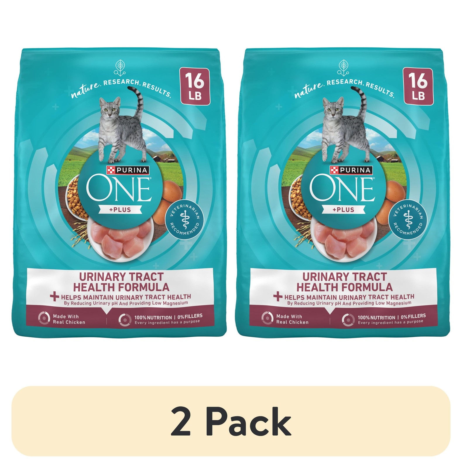 Purina One Plus Urinary Tract Health Formula Dry Cat Food Chicken 16 Pound Bag