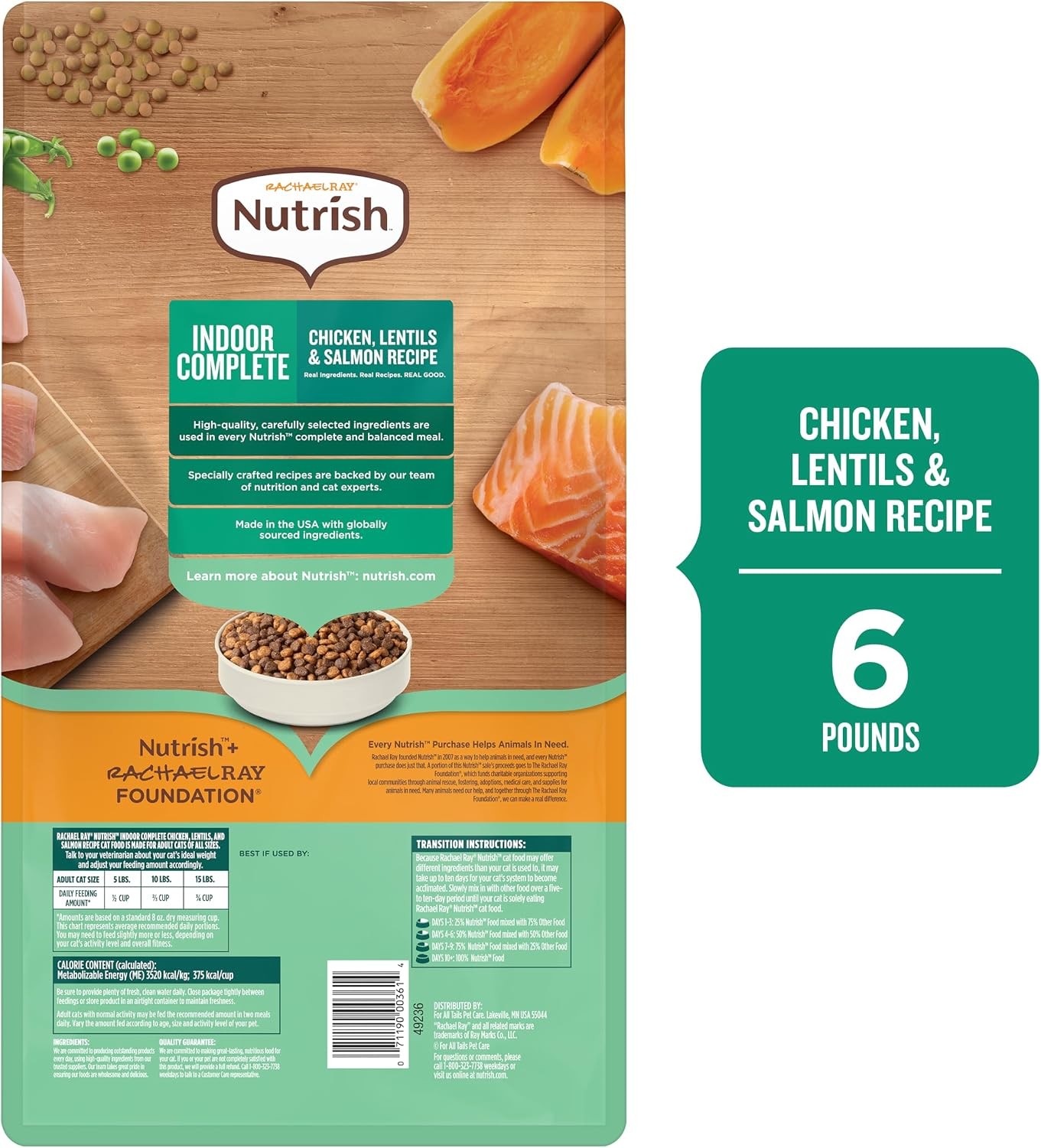 Complete Dry Cat Food, 6 lb Bag, Chicken & Lentils