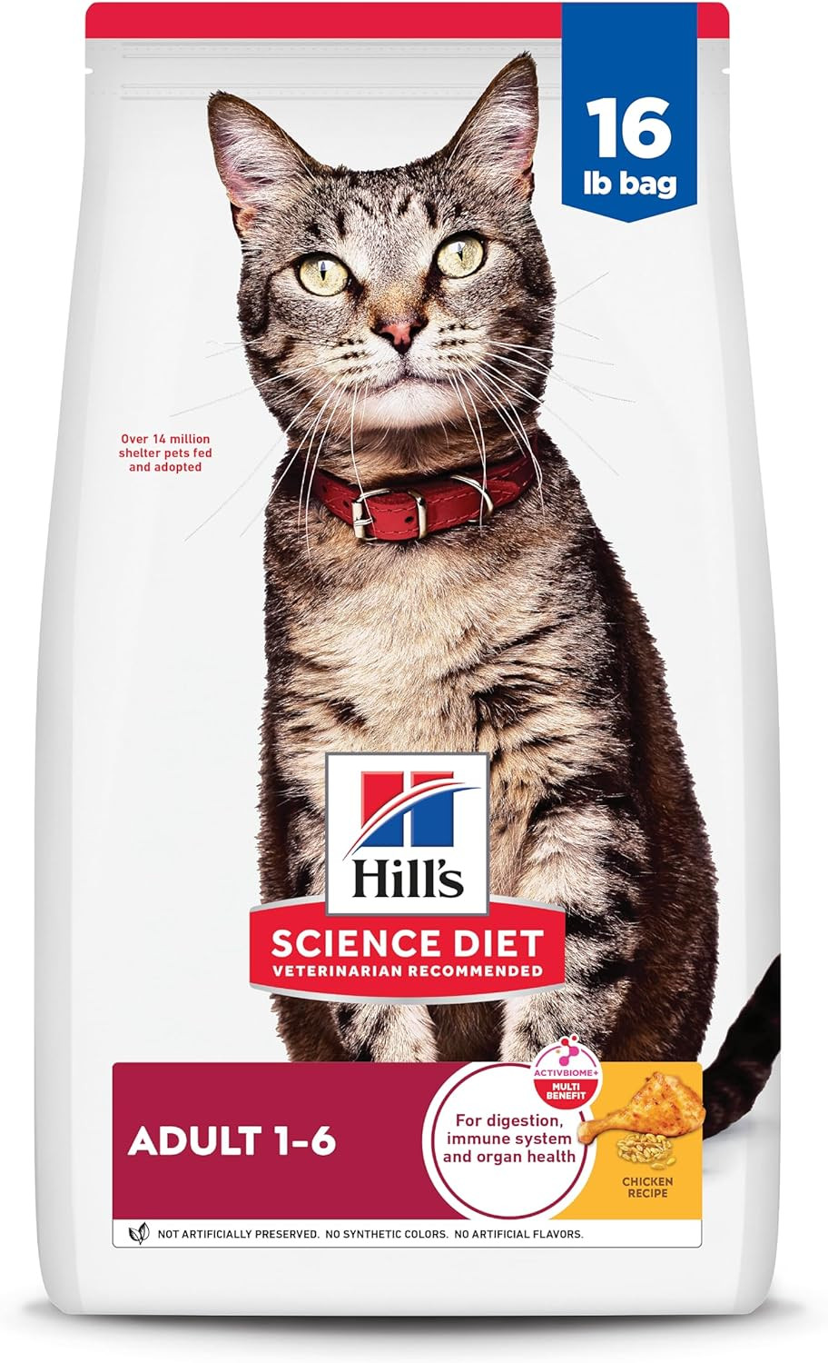 2 PACK Hill’s Science Diet Adult Chicken Recipe Dry Cat Food, 16 lbs./bag