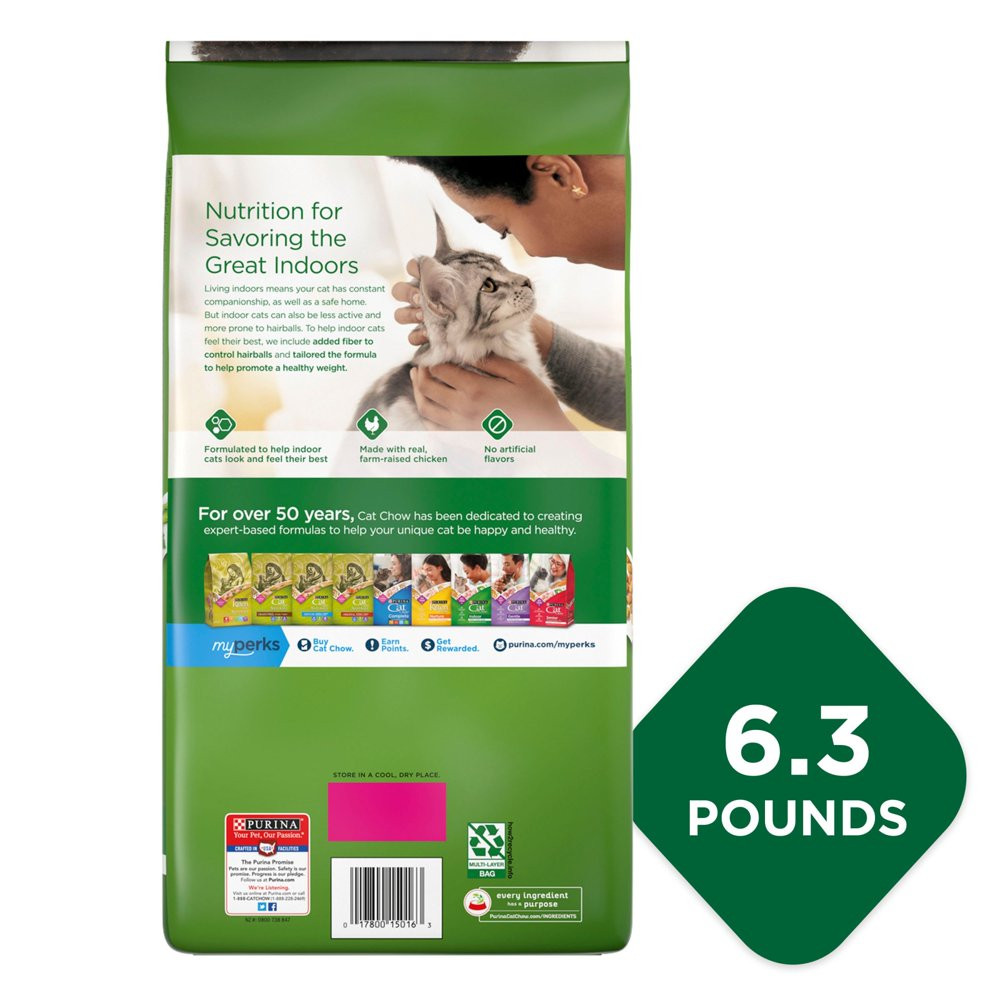 Purina Cat Chow Indoor Hairball & Healthy Weight Dry Cat Food, 6.3 Lb Bag