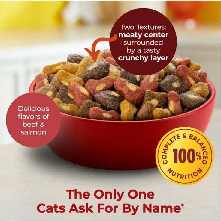 2 pack Meow Mix Tender Centers, Basted Bites Beef & Salmon, Dry Cat Food, 14.2lb