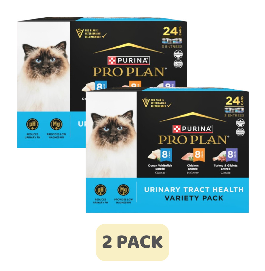 Purina Pro Plan Urinary Tract Health Variety Pack Wet Cat Food, 3-oz, 48 Cans