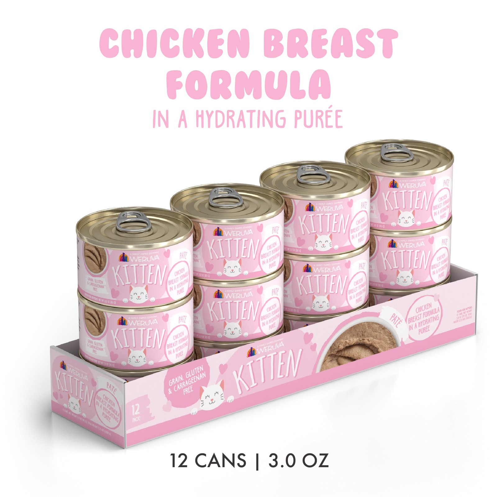 Weruva Kitten, Chicken Breast Formula in a Hydrating 3 Ounce (Pack of 12)
