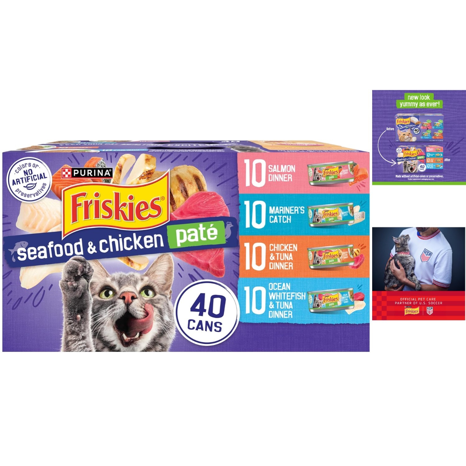Purina Seafood and Chicken Pate Variety Pack – 40ct for Balanced Cat Nutrition