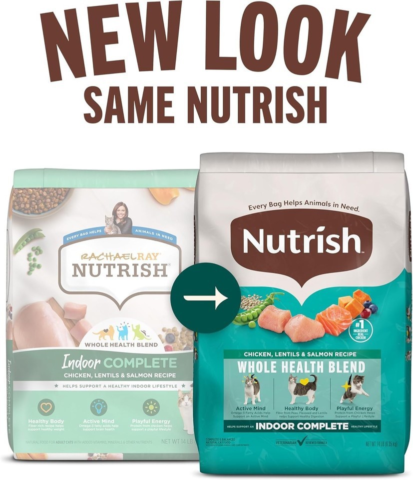 Nutrish Indoor Complete Dry Cat Food Chicken Lentils & Salmon Recipe