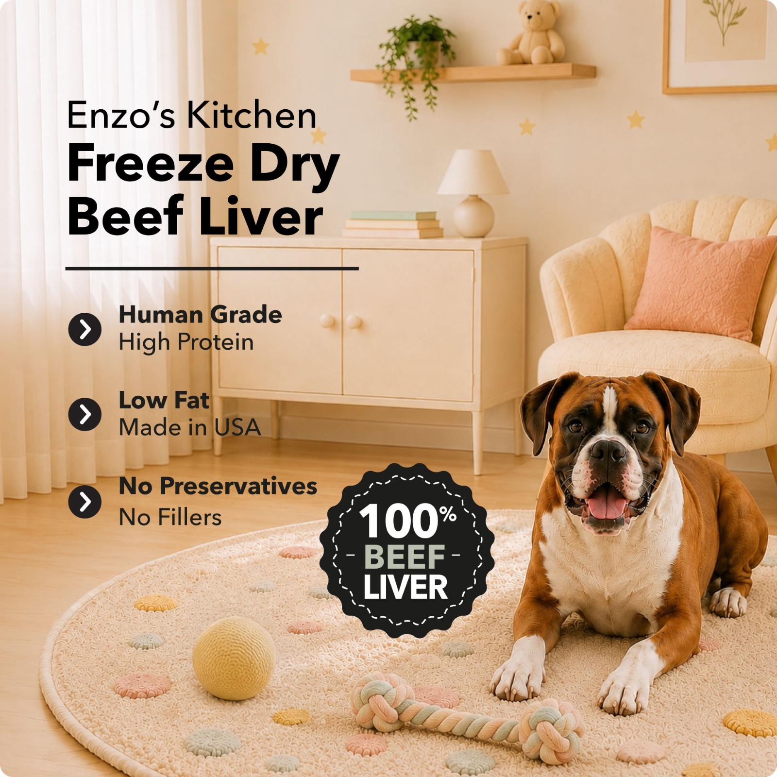 Enzo’s Kitchen Freeze-Dried Beef Liver Dog & Cat Treats