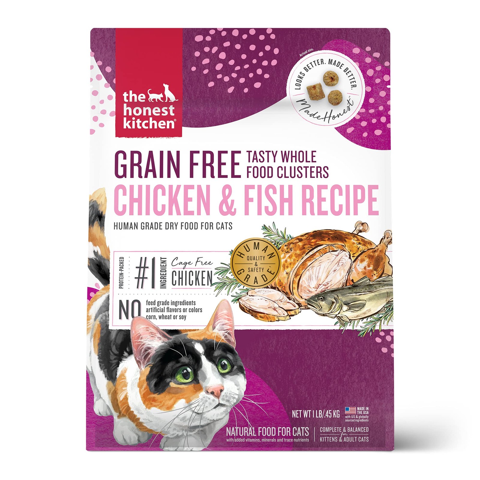 The Honest Kitchen Human Grade Dry Cat Food, Whole 1 Pound (Pack of 1), Multi