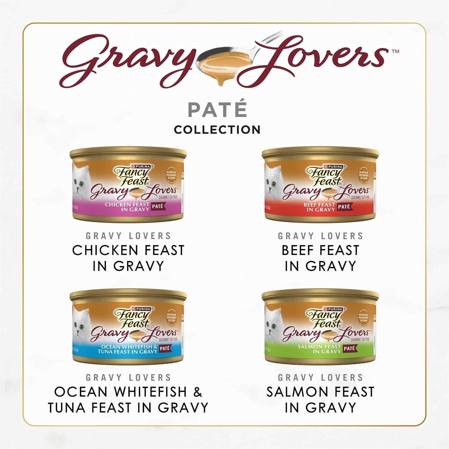 48PC Fancy Feast Purina Gravy Lovers Variety Pack Feast Pate Wet Cat Food Gravy