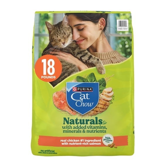 Purina Cat Chow Naturals Chicken Flavor Dry Cat Food, 18 lb Bag