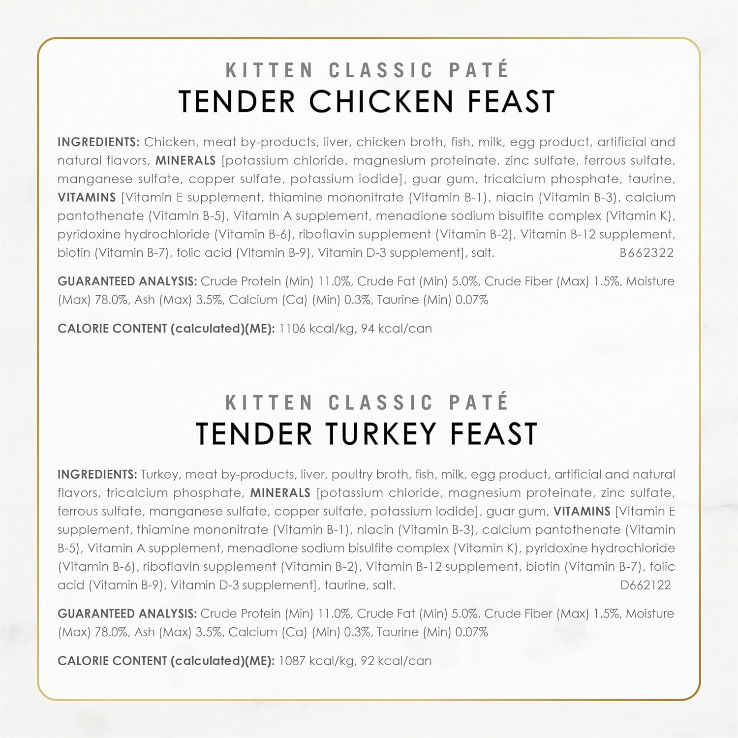 Gourmet 24-Count Purina Tender Feast Wet Kitten Food: Protein-Packed Pate