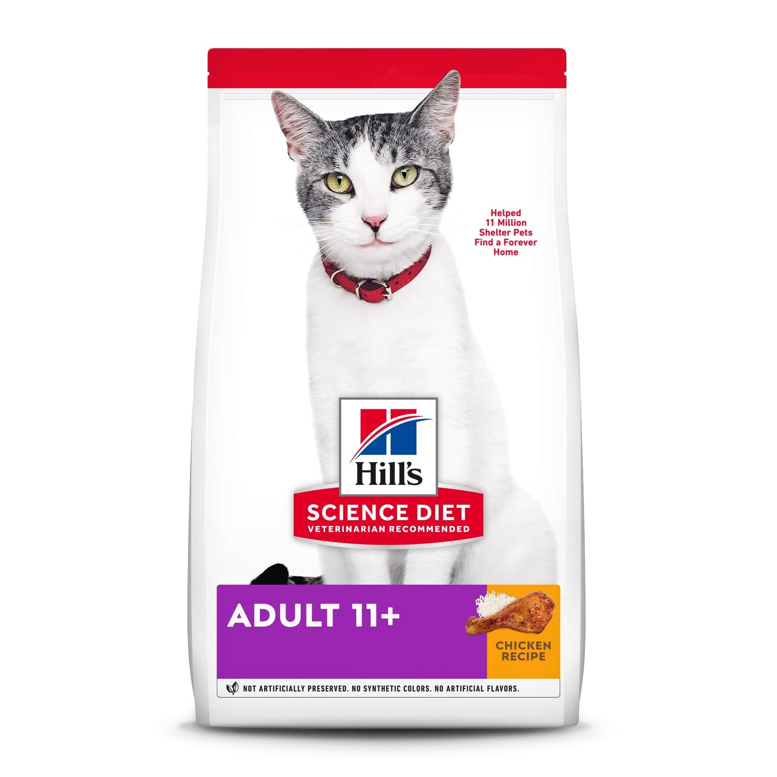 Hill’s Science Diet Dry Cat Food, Adult 11+ for Senior Cats, Chicken Recipe, …