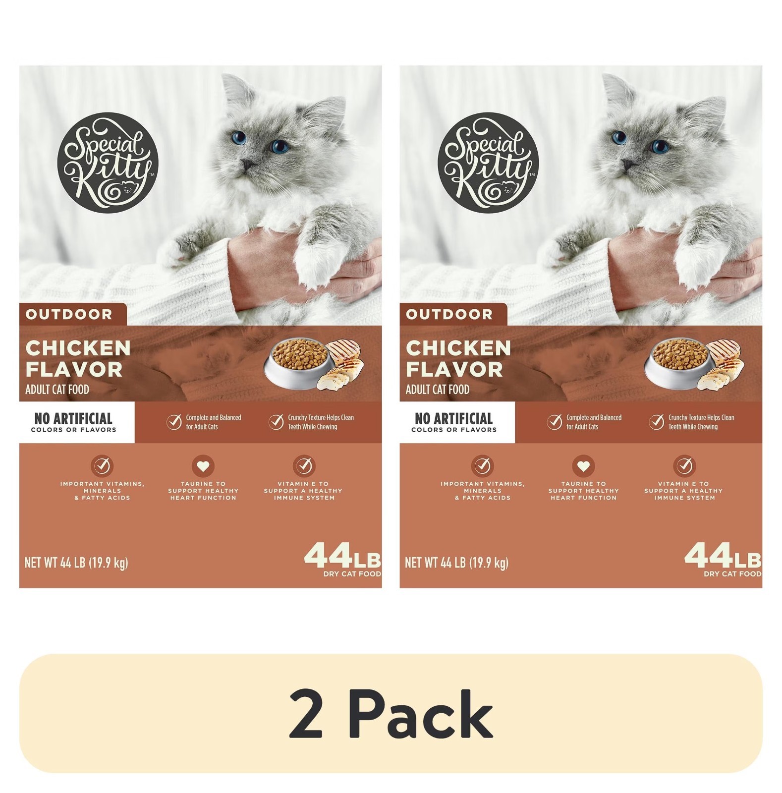 (2 pack) Special Kitty Outdoor Formula Dry Cat Food, 44 lb Bag